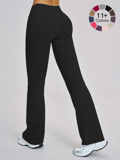 High Waist Yoga Pants, Fitted Wide Leg Bell Bottoms - image 11
