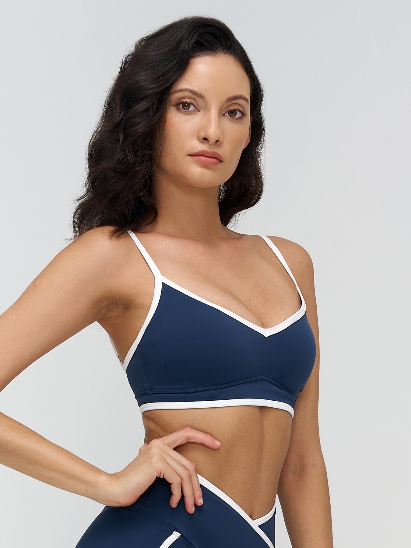 Women's Colorblock Yoga Bralette, Dual Shoulder Straps Design - image 13