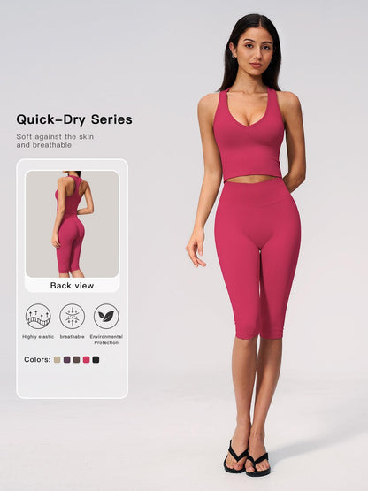 Women's Yoga Set, High-End V Neck Fitness Wear - image 11