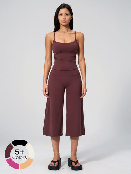 Yoga Tank Top High Waist Quick-Dry Casual Mid-Length Pants Running Outdoor Athletic Sportswear Yoga… - image 20