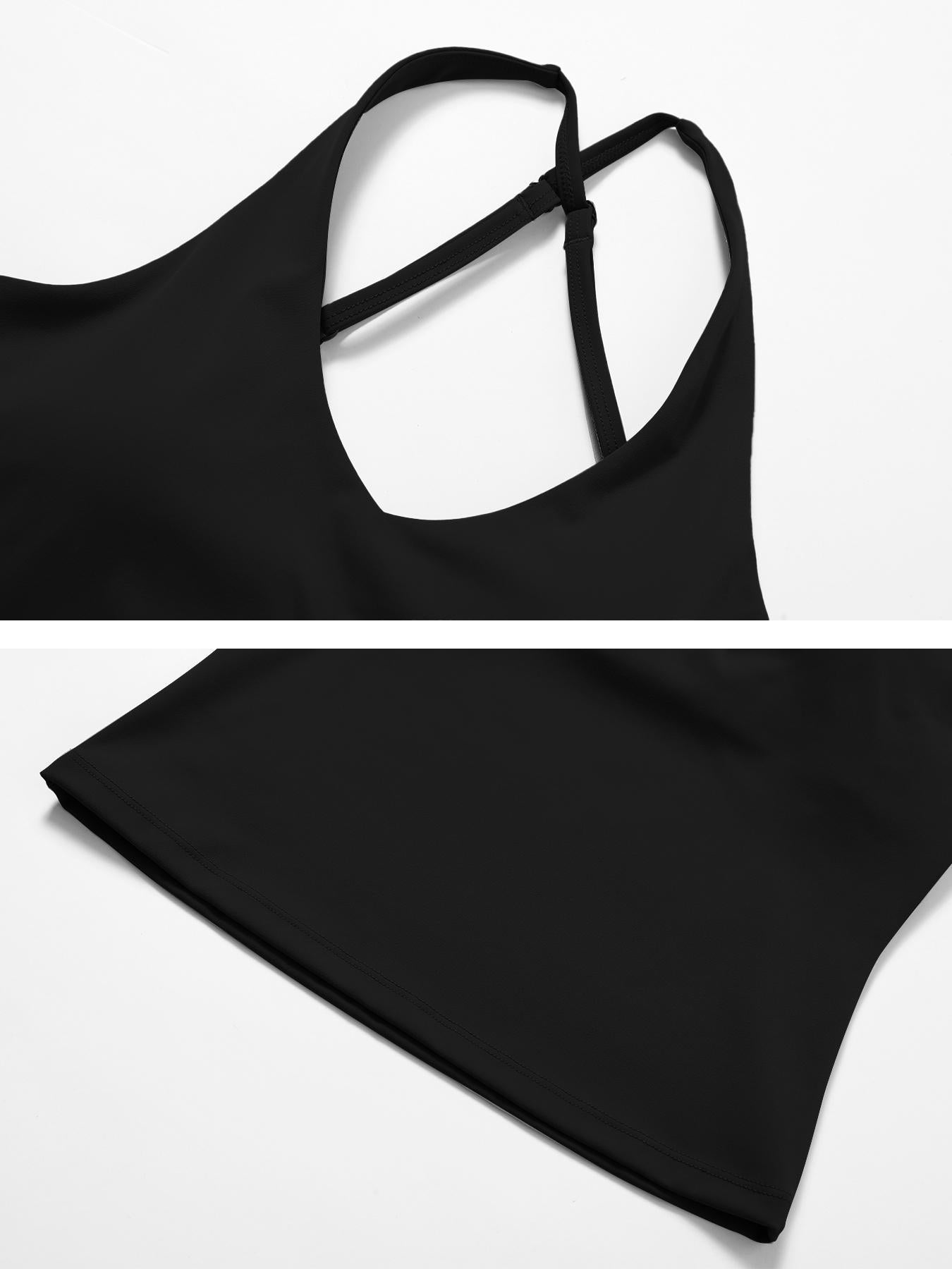 Women's Solid Color Criss Cross Back Sports Bra, Workout Bra - image 18