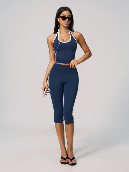 Women's High-End Fitness Set, Halter Neck with Bra Padding - image 14