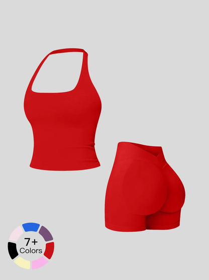 Seamless Yoga Set for Women, Tight Running Quick-Dry Sports Tank Top