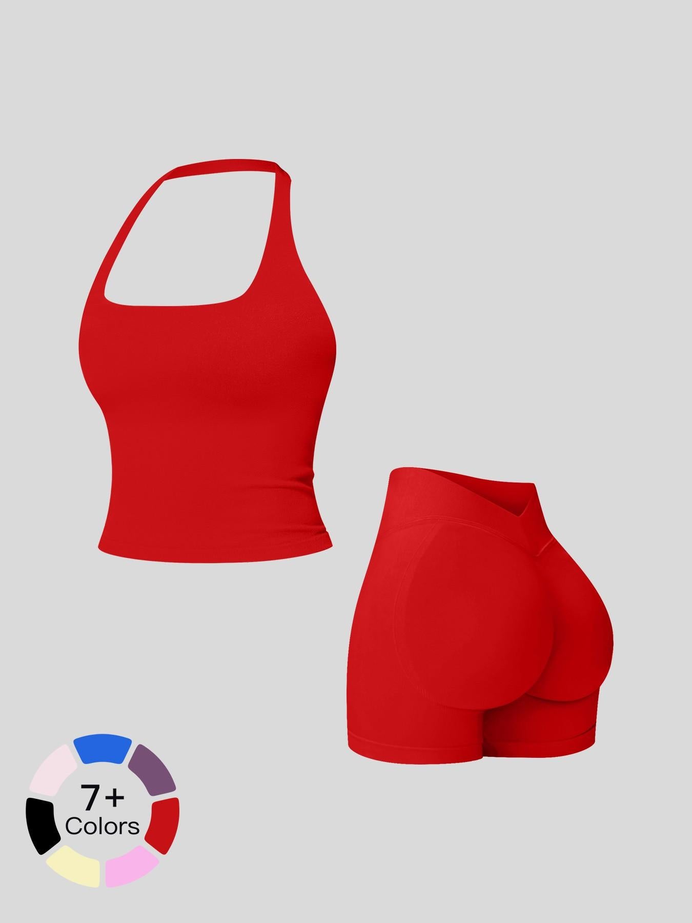 Seamless Yoga Set for Women, Tight Running Quick-Dry Sports Tank Top - image 19
