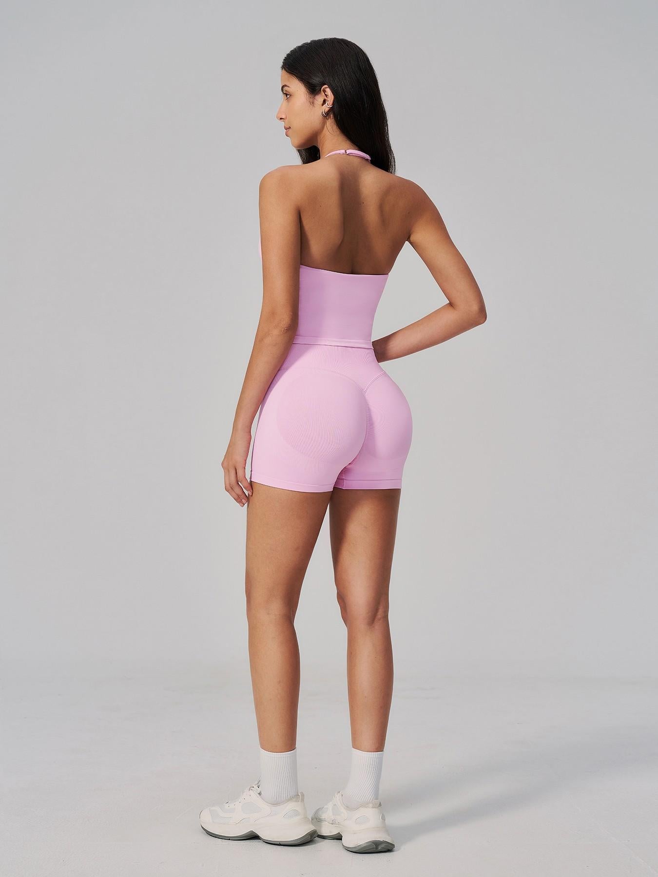 Seamless Athletic Yoga Set Neckline Back Beauty Lift Butt Tight Outdoor Running Fitness Two-Piece Women's - image 12