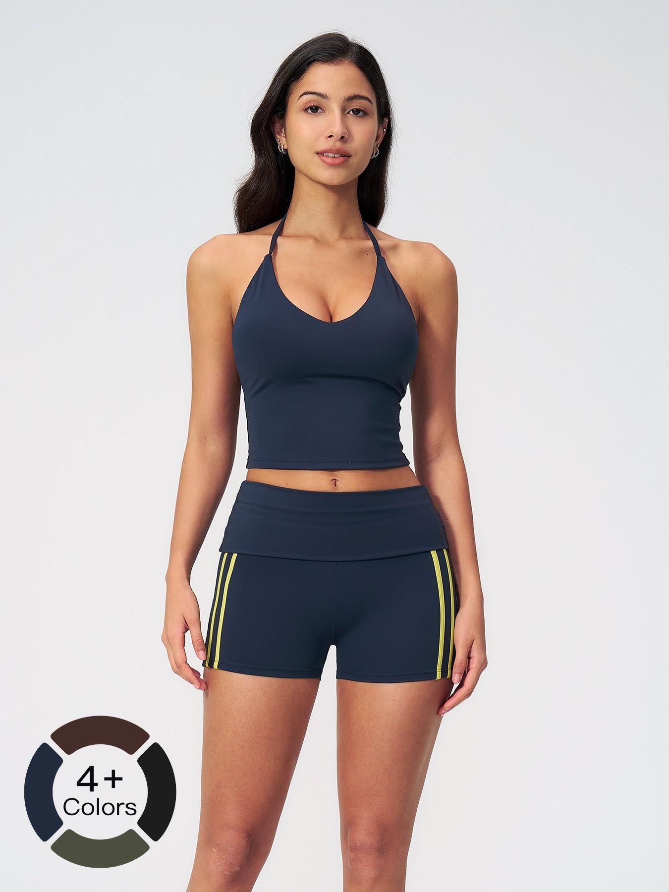 High-Waisted Yoga Set, Halter Neck Backless Tight Fit - image 13
