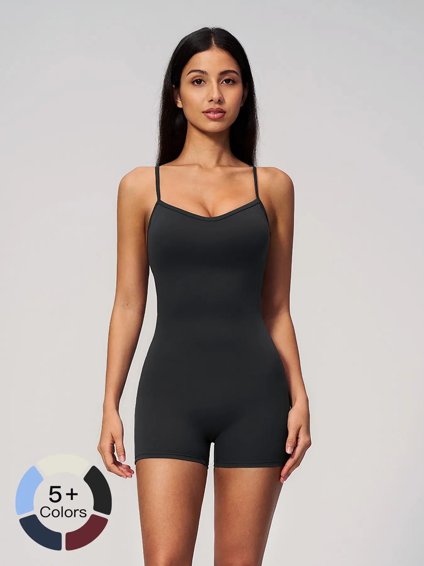 Cross Back Yoga, Tight Fit High Waist One-Piece Gym Shorts - image 2