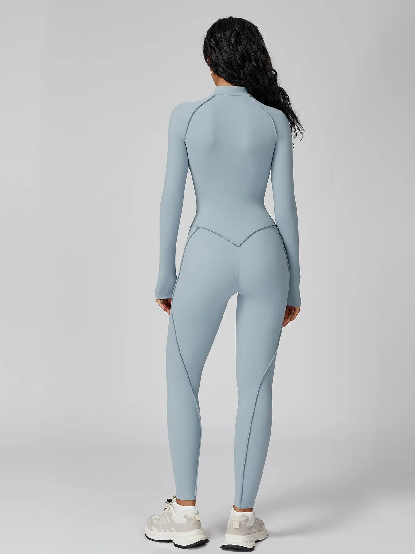 Women's High-Intensity Yoga Workout, Colorblock Stand Collar Romper - image 7