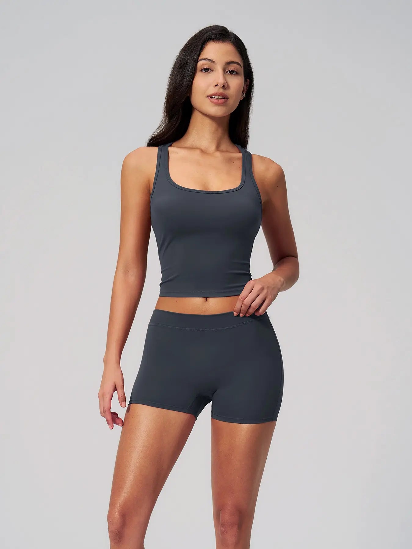 Women's Yoga Set, Fleece Square Neck Backless Outerwear - image 5