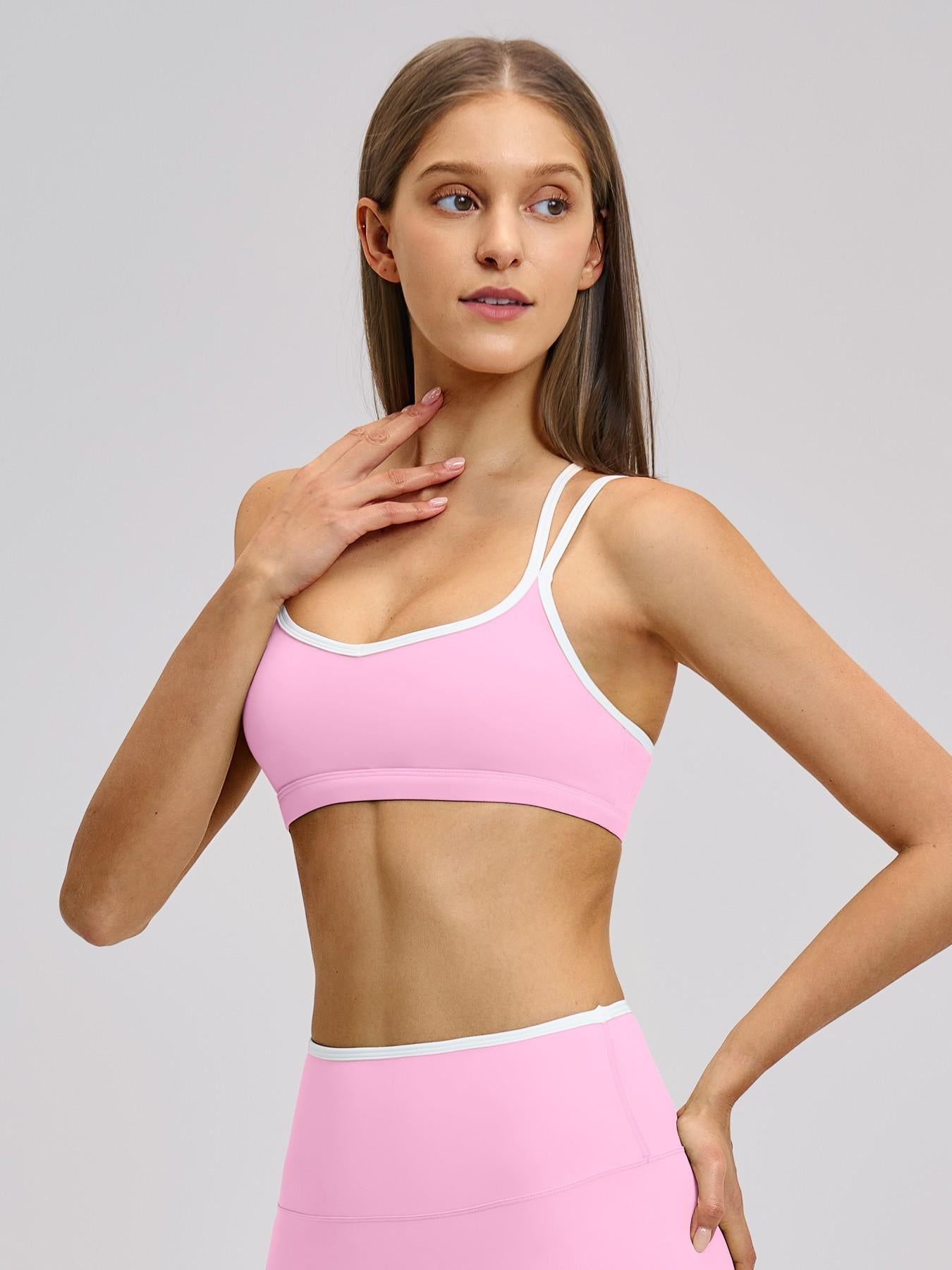 Colorblock Skin-Touch Stretch Sports Bra, Sporty Bra - image 10