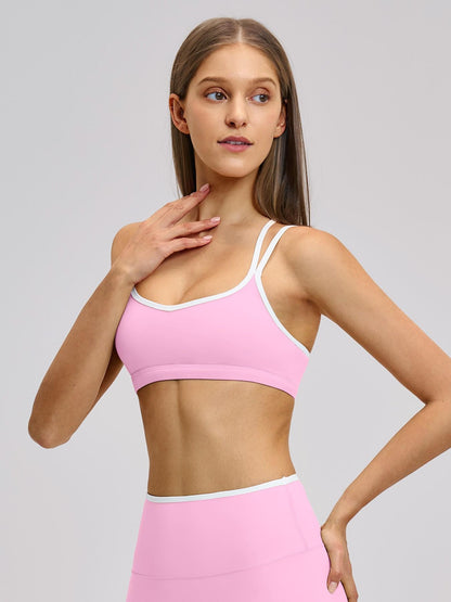 Colorblock Skin-Touch Stretch Sports Bra, Sporty Bra - image 10