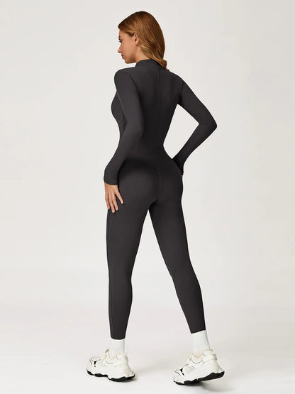 One-Piece Bodysuit with Stand Collar and Zipper, Warm Long Sleeve Outdoor Leisure Sports Fitness Yoga… - image 8