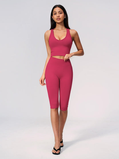 Women's Yoga Set, High-End V Neck Fitness Wear - image 14