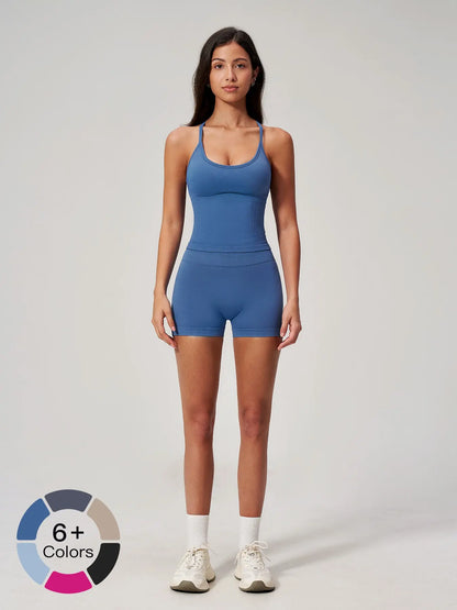 Summer New Yoga Set for Women, Slim Fit Backless Waist Trainer High-Waisted Quick-Dry Breathable Gym… - image 3