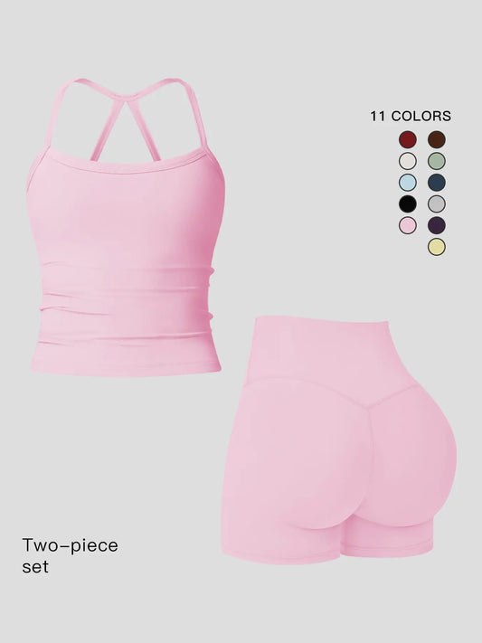 Women's Quick-Dry Yoga Set, Tight-Fitting Fleece Lined Activewear