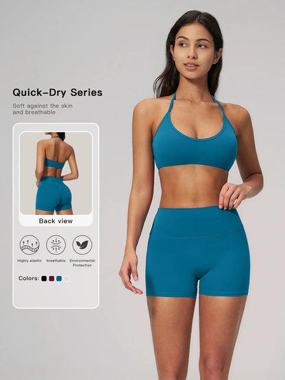 Creamy Soft Breathable Yoga Set, Stretchy Casual Yoga