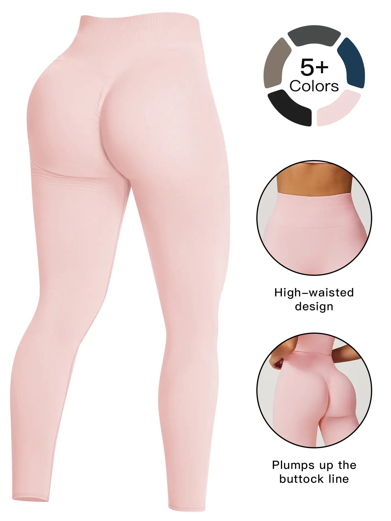 High Waist Yoga Pants for Women, Tight-Fitting Butt Lifting Workout High Waisted Leggings - image 4