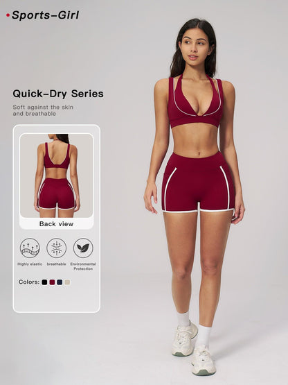 Women's Bare-Look Colorblock Yoga Set, Slimming Fitness Workout Clothes - image 11
