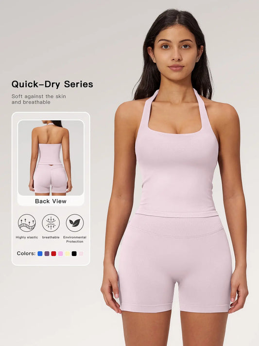 Seamless Yoga Set for Women, Tight Running Quick-Dry Sports Tank Top - image 2