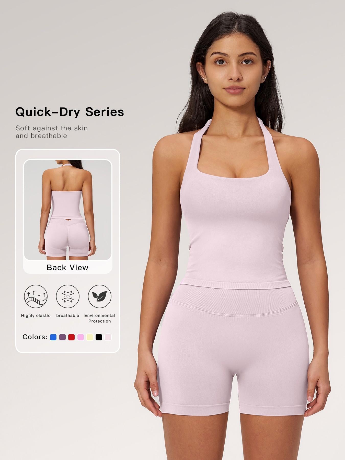 Seamless Yoga Set for Women, Tight Running Quick-Dry Sports Tank Top - image 11