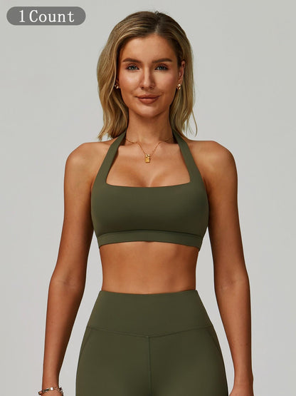 Summer Halter Cloudy Yoga Bra, Hollow Back Yoga Top - image 22