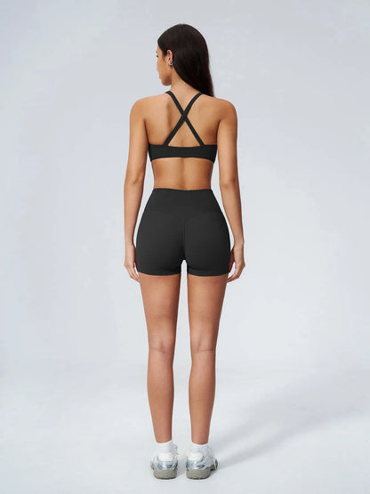 Women's High Waist Workout Set, Gym Shorts Top - image 6