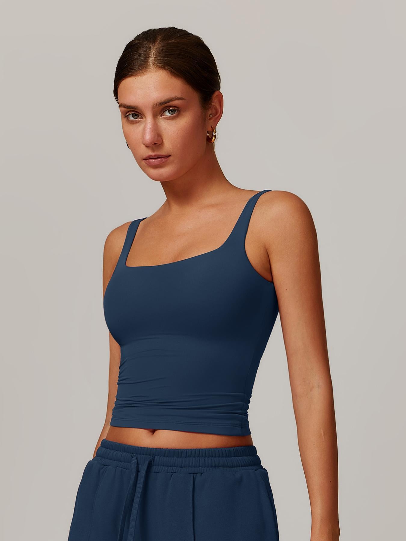 Women's Solid Color Sports Singlet with Built-In Bra Cups, High Stretch Comfortable Breathable Quick… - image 18
