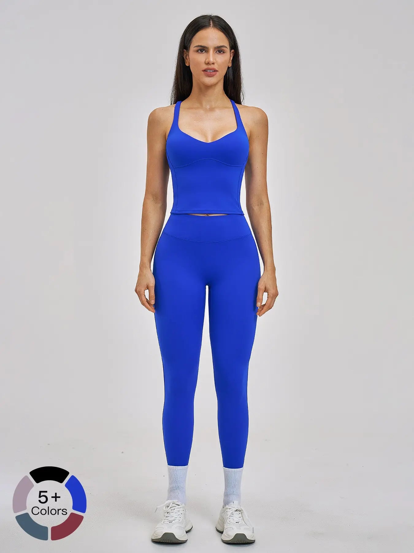 Spring Summer Fleece Sports Set, Cross Back High-End Fitness - image 3