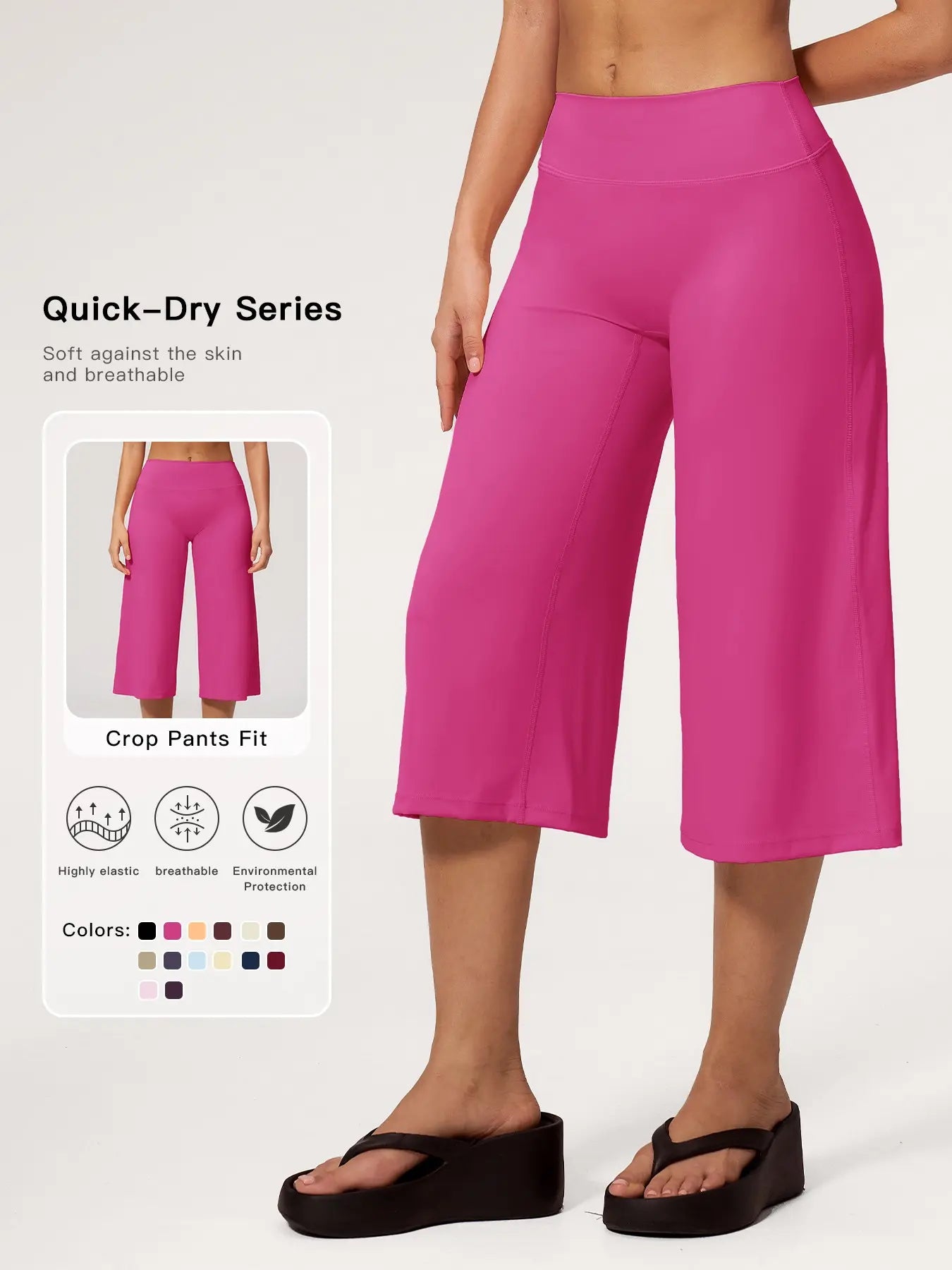 Women's High-Waisted Quick-Dry Loose-Fit Yoga Pants, Breathable Comfortable Athletic Bottoms - image 3