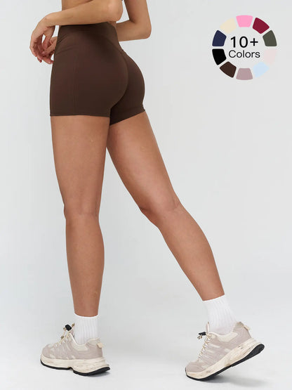 High Waist Yoga Shorts, Cross-Waist Tight-Fitting Yoga Pants