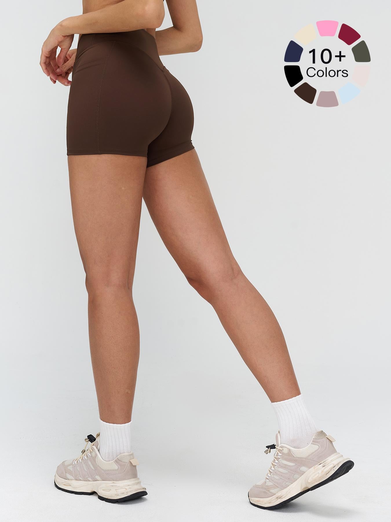 High Waist Yoga Shorts, Cross-Waist Tight-Fitting Yoga Pants - image 11