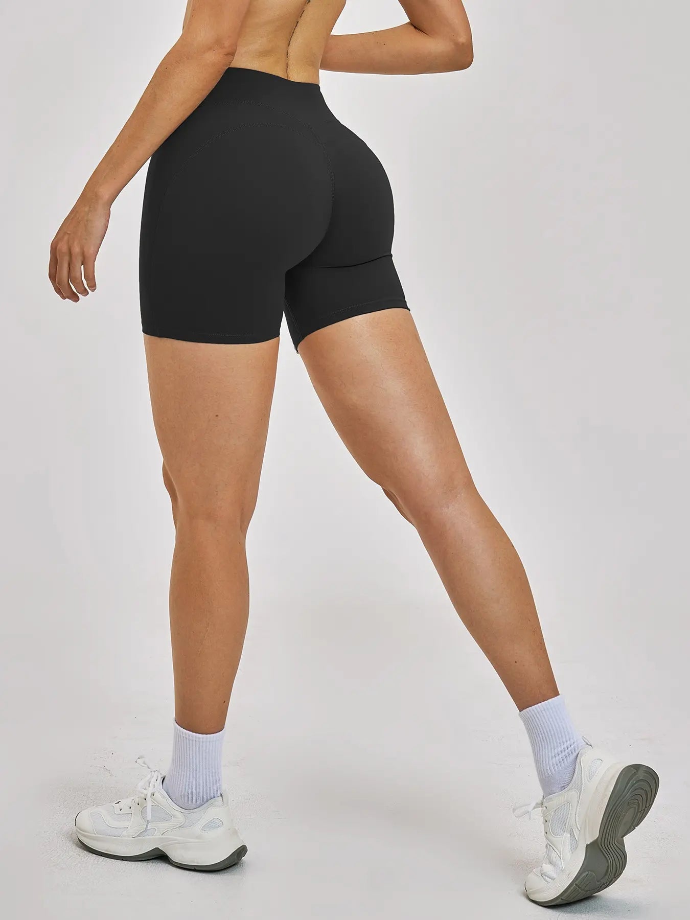 High-Waisted Fitted Yoga Shorts for Women, Cross-Border Flannel Sports Short Pants - image 8