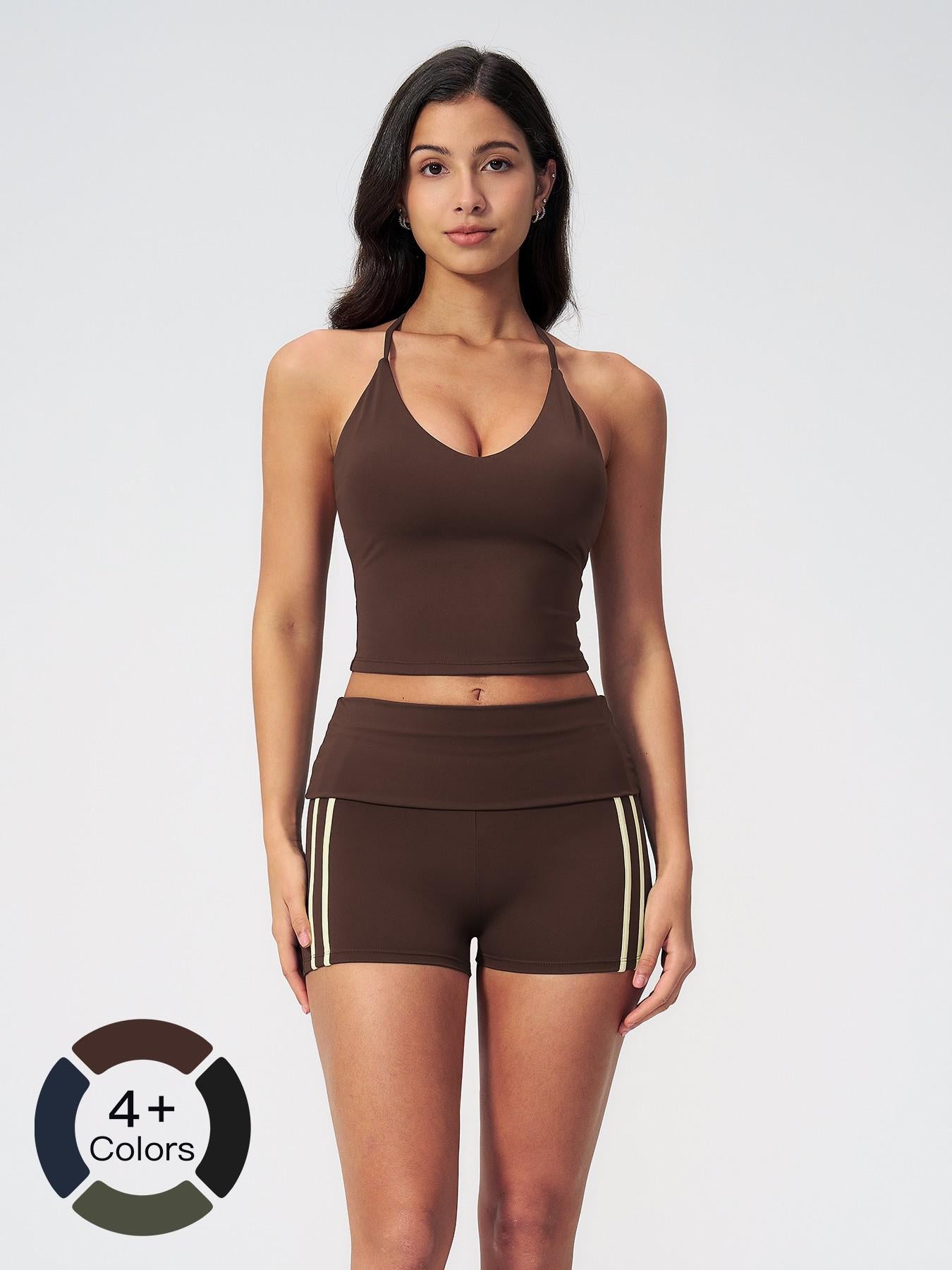 High-Waisted Yoga Set, Halter Neck Backless Tight Fit - image 21